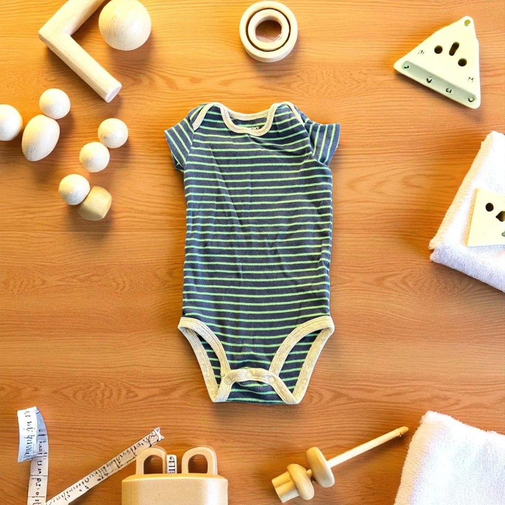 Carter's Blue and Yellow Striped Bodysuit